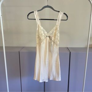 LIONESS WHITE LACE SATIN MINI DRESS